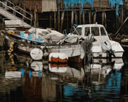 運河の風景(係留船U)堀田 浩